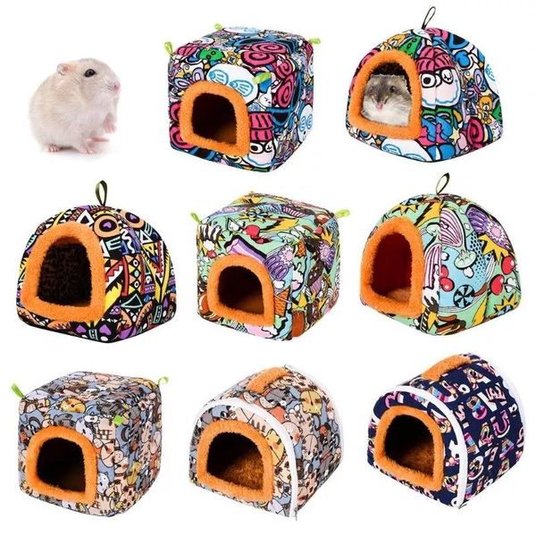 

Small Animals Hamsters Guinea Pigs Hedgehog House Take Away Washable Warm Cartoon Pet Supplies Hamster Toys Animal