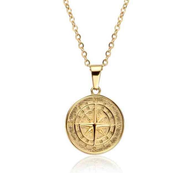 

inspire stainless steel jewelry 2021 new arrival irregular compass north star pendant necklace for men women gift silver gold