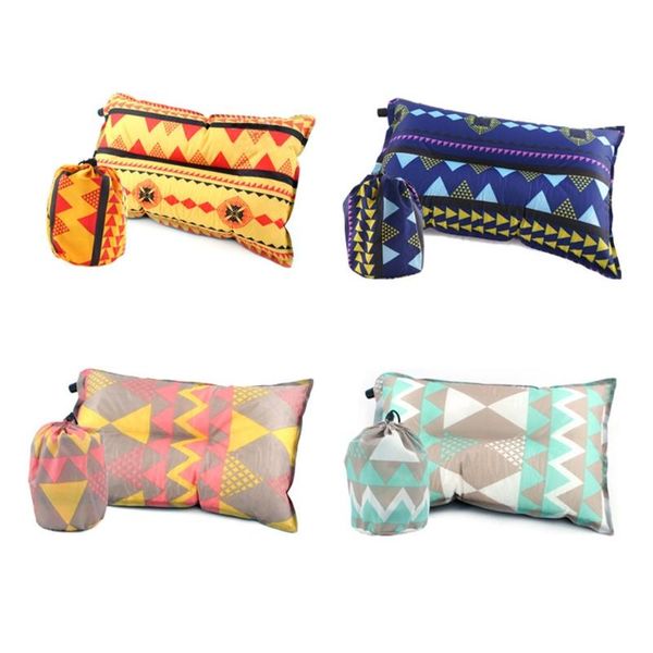 

outdoor pads portable automatic inflatable pillow ethnic print design comfortable