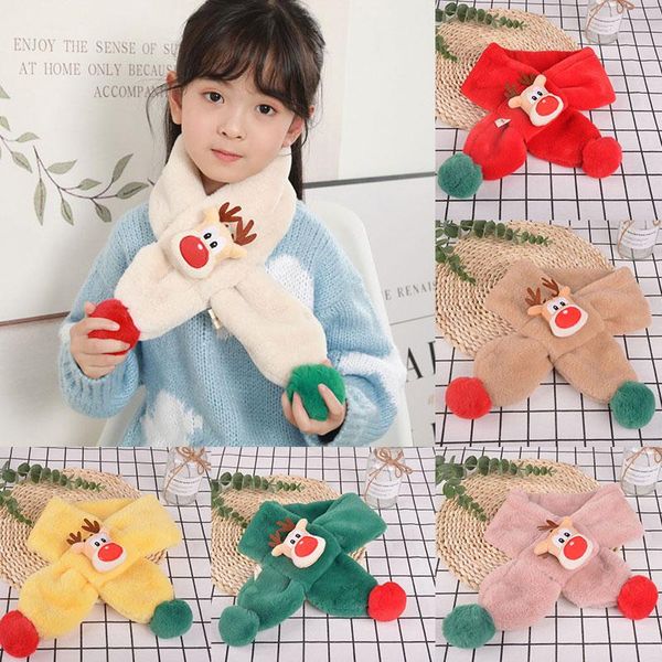 

scarves christmas style children scarf cartoon cute simple all-match cross imitation fur, Blue;gray