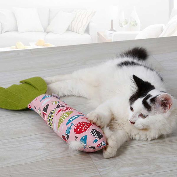 

cat toys durable mint toy simulation fish interactive chew catnip safety design