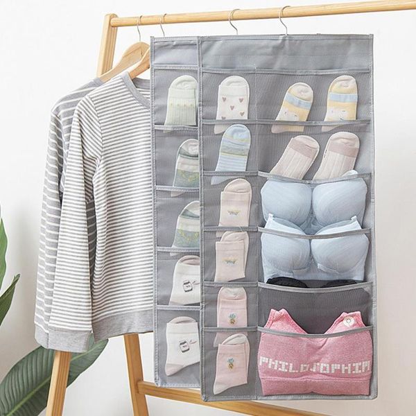 

storage boxes & bins wall door hanging bag double side underwear bra socks sorting