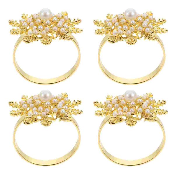 

napkin rings 4pcs dinner party decorations christmas holders (golden)
