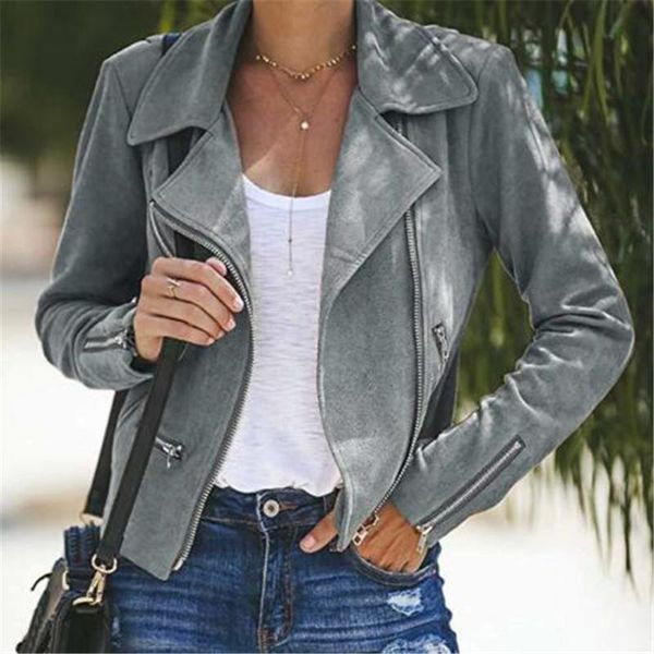 

women's jackets fashion autumn winter casual coats short turn down collar zipper solid thin jacket ladies outwear, Black;brown
