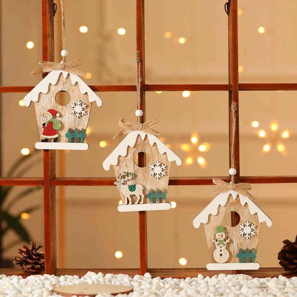 

christmas decorations wooden pendant children's gifts tree listing scene decoration