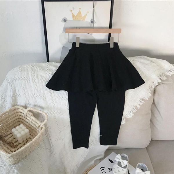 

trousers casual pants girls leggings skirt cotton kids culottes solid color baby toddler elastic pencil trouser black pink gray 1-12y, Blue