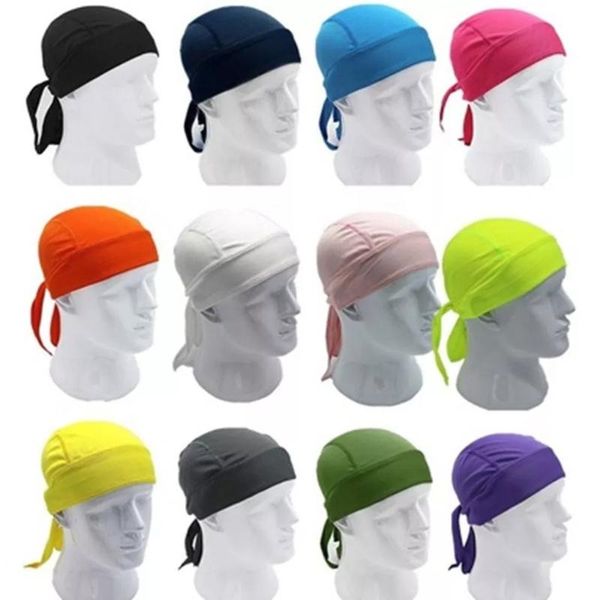 

quick dry cycling cap head scarf summer men running riding bandana headscarf ciclismo pirate headband caps & masks, Black