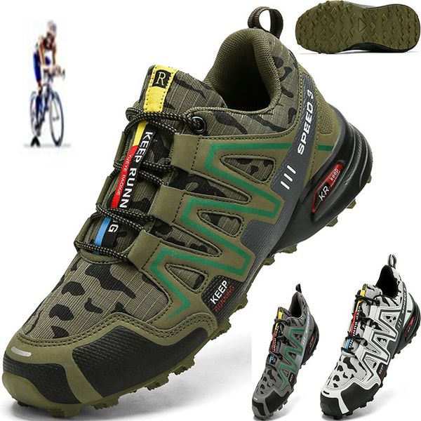 

men's cycling shoes road bike mountain bicycle mtb reflective cycle sneaker triathlon racing size 39-48 footwear, Black