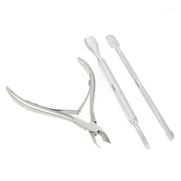 

1/3pcs nail cuticle scissors pusher exfoliating remover stainless steel nipper clipper manicure art tool set1