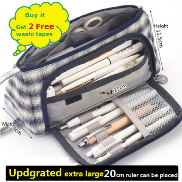 

super big pencil case canvas large capacity school pencils bag bags