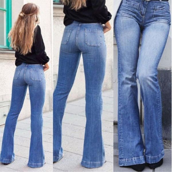 

patch thin wide leg pants, Blue