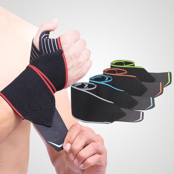 

2pcs adjustable wristband elastic wrist wraps bandages for weightlifting powerlifting breathable support, Black;red