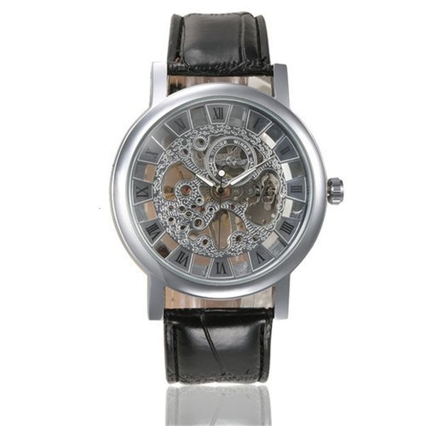 

winner 036 new men's manual mechanical watch, Slivery;brown