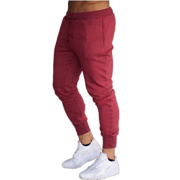 

mens jogger track pants man gyms workout fitness cotton trousers male casual fashion skinny sweatpants vp1d, Black