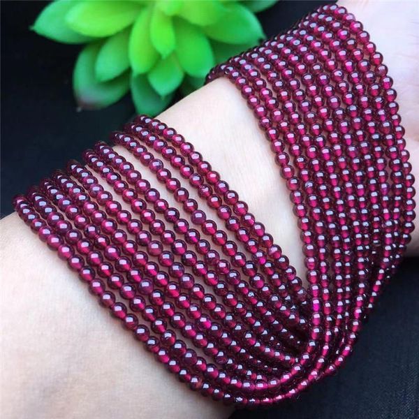 

beaded, strands natural gem stone crystal purple yawu garnet beads semi-finished loose for jewelry diy necklace bracelet accessories, Black