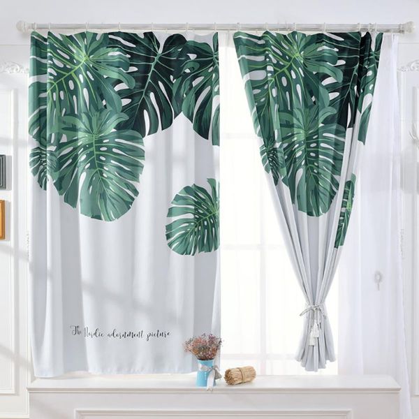 

curtain & drapes lychee banana leaf printed lightproof modern door window room divider valance home decoration