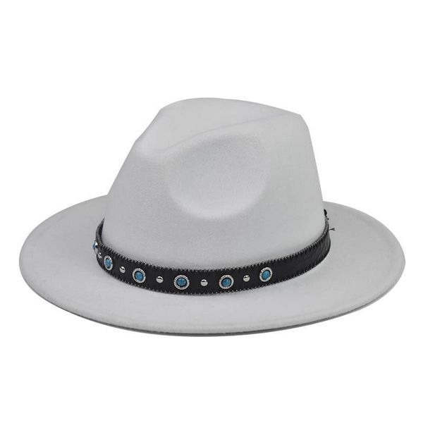 

wide brim hats fedora hat men women imitation woolen winter felt fashion black jazz fedoras chapeau sombrero mujer 2021, Blue;gray