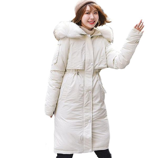 

women's trench coats women outerwear winter coat female large collar korean version loose and size cotton jacket 988, Tan;black