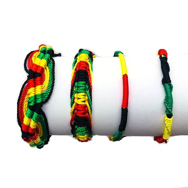 

beaded, strands handmade braided rasta cord bracelets, Black