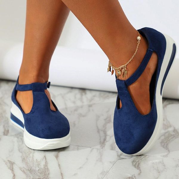 

sandals women shoes buckle strap retro suede thick bottom chunky heels ladies super light comfortable female footwear, Black