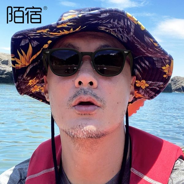 

designer sunglasses korea chao men's 2021 new polarizing sunglasses women's fakemgm plate insert tr3053, White;black
