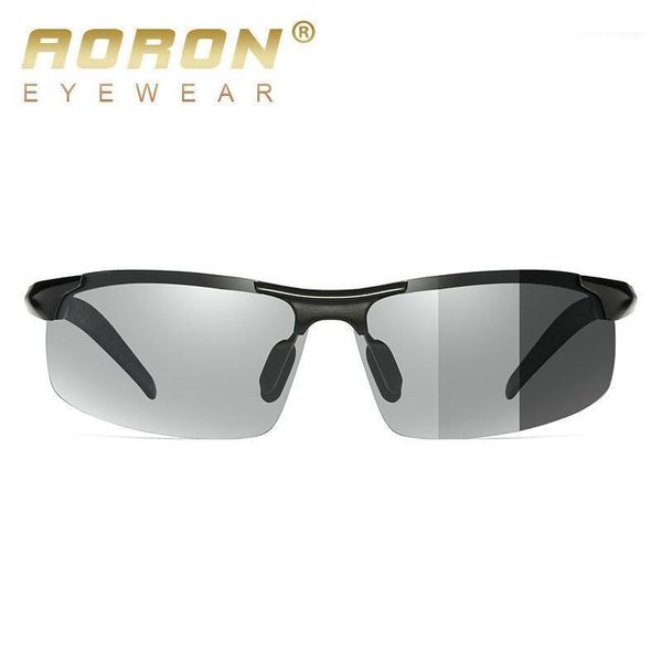 

sunglasses pochromic mens polarized discoloration goggle male aluminum magnesium anti glare brand fashion glasses1, White;black