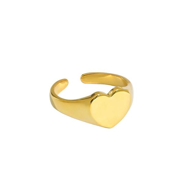 

cluster rings sterling silver 925 gift for women minimalist geometric heart shape gold trendy boho adjustable ring 2021 fine jewellery, Golden;silver
