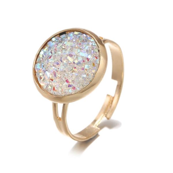 

cluster rings match-right crystal fashion ring open finger adjustable women girls rhinestone bride jewelry wedding cn031, Golden;silver