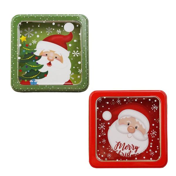

gift wrap 2 pcs candy packing box christmas iron biscuit storage container