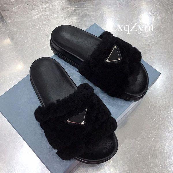 

fashion ladies slippers real leather metal decorative platform non-slip outside slides upper flurry casual brand, Black