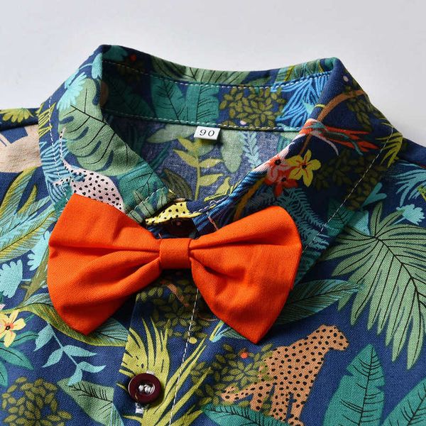 

summer children's short sleeve cardigan men's shorts 2-piece baby out, Blue