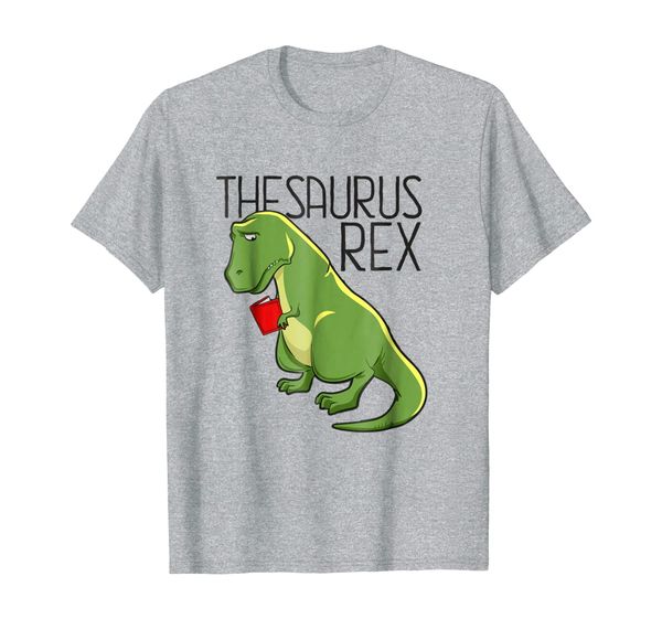 

thesaurus rex shirt funny reading dinosaur tee, White;black
