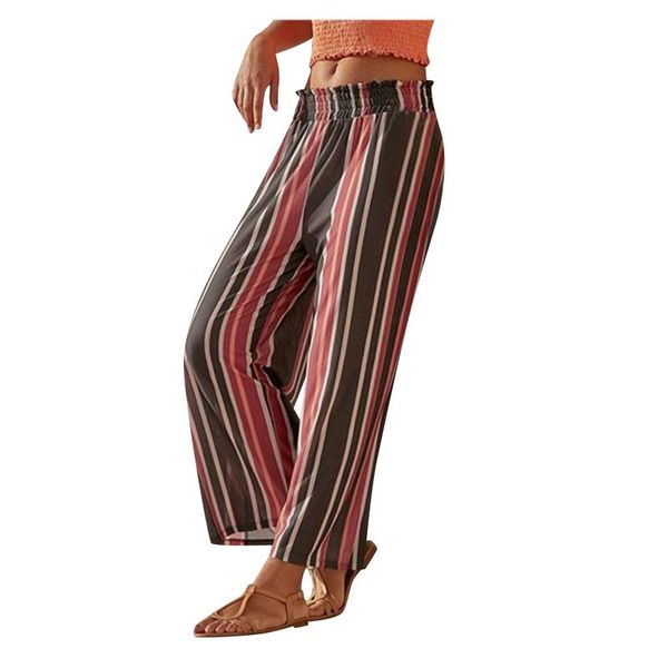 

women's pants & capris summer stylish women high waist printing easy trousers long boho beach pockets elegant pantalon pour femme #t3g, Black;white