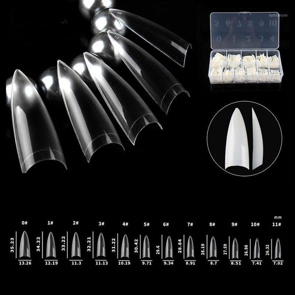 

tips alse nail clear natural false point stiletto french acrylic uv gel tips1, Red;gold