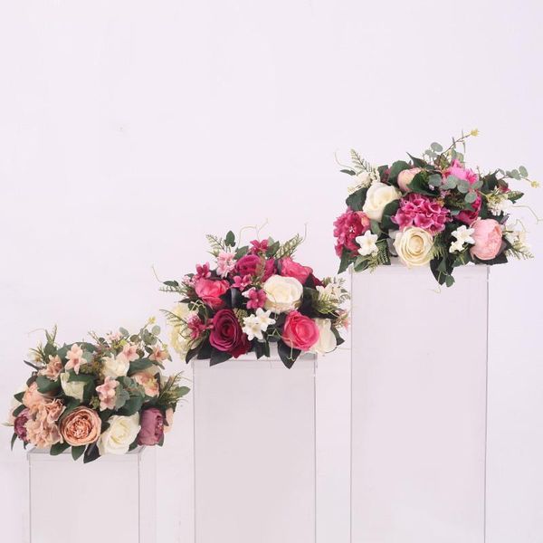 

decorative flowers & wreaths 2021 diy european flower row wedding road bringing and decoration t-stage simulated roman style hydrangea ro