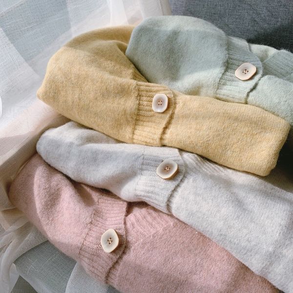 

women's sweaters fall and winter thickened female cardigan knitting around the neck in soft warm woolen coat 1eol, White;black