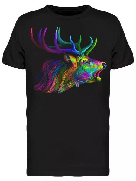

Multicolored Neon Deer Tee Men's -Image by Shutterstock, White;black