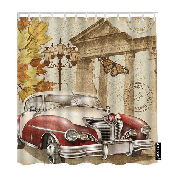 

maple shower curtain set retro cars italian rome maple leaves butterfly shower curtain 72x72 inch decorative waterproof
