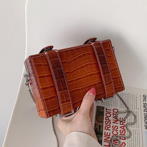 

evening bags stone pattern shoulder mini bag leather satchel female suitcase ladies crossbody for women chain summer messenger mobile