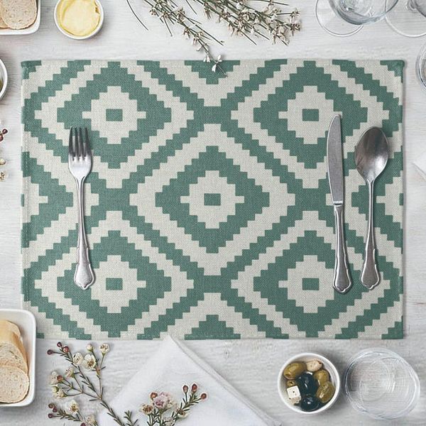 

mats & pads geometric art mat tableware drink cup for kitchen dining table placemat accessories