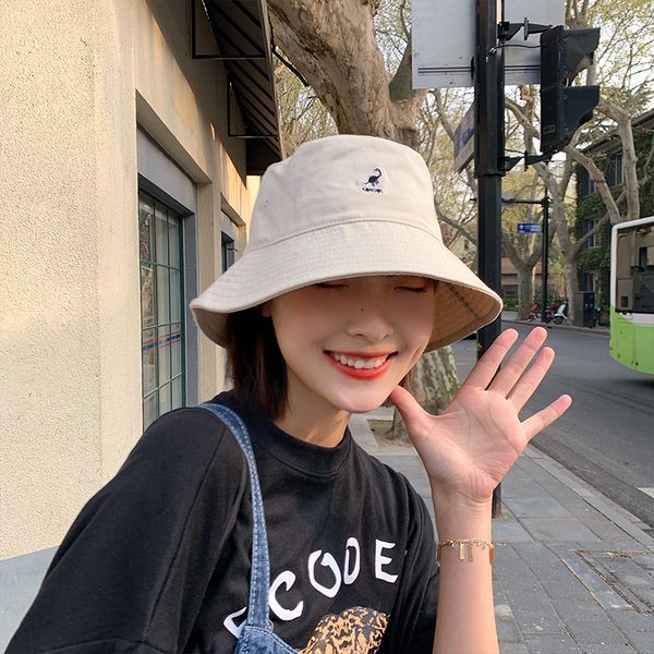 

hat sunshade female sunscreen embroidered fisherman's hat summer thin letter u.s. fashion versatile wide eaves cover face accessories b, Blue;gray