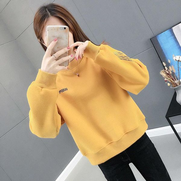 

women's hoodies & sweatshirts autumn loose large size long sleeves hooded female sweatershirt spring fashion women wild solid lace slee, Black