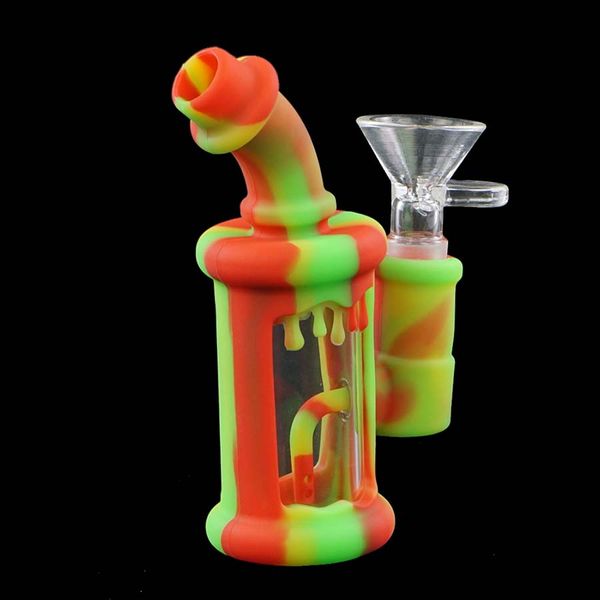 tubulação de água tigela acessórios de fumo hookah bong original forma siliconepipes equipamento de vidro plataformas de vidro bongs queimador de cera