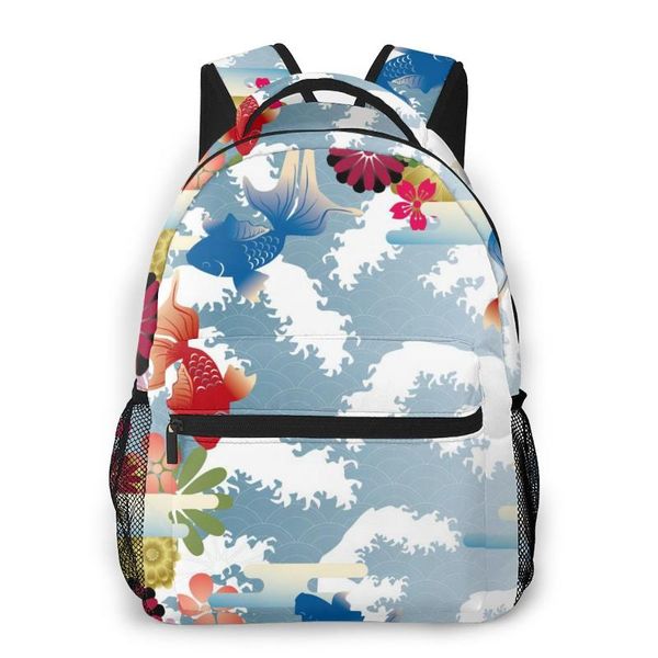 

backpack mountaineering retro japanese print shoulder bags backpacks