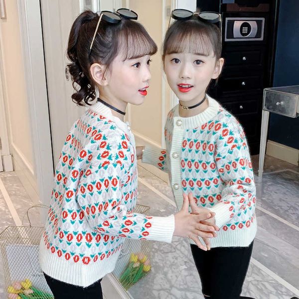 

girls sweater baby's coat outwear 2021 fashion thicken warm winter autumn knitting cardigan christmas gift children's clothing y10, Blue