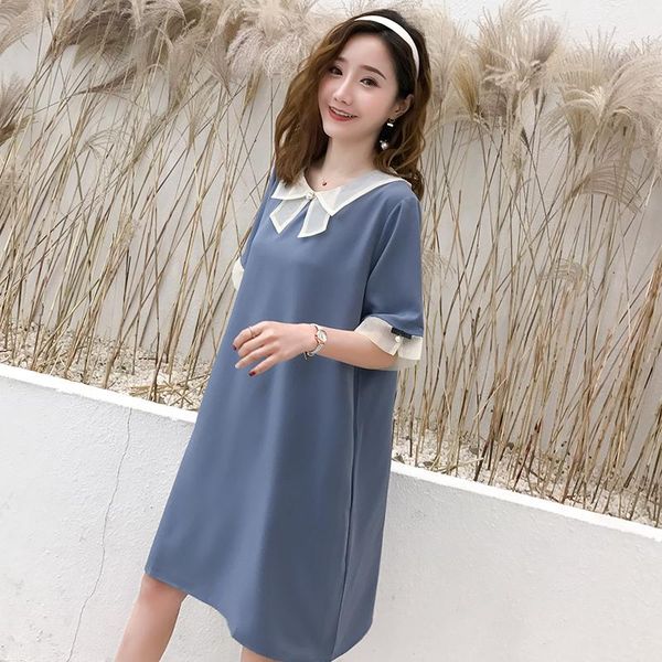

maternity dresses fashion loose chiffon a-shaped skirt mama summer pregnant women's dress, White