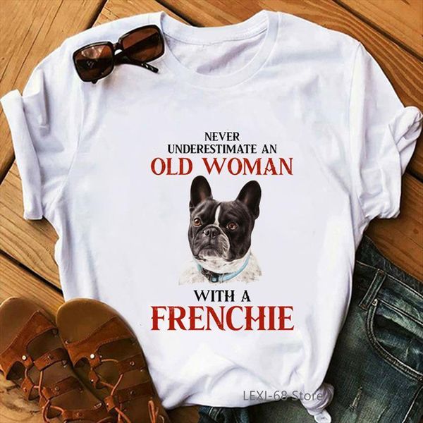 

dog mom never underestimate womens an old with a dachshund french bulldog black cat doodle beagle funny femme, White