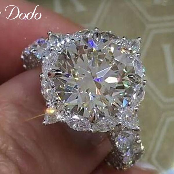 

wedding rings arrival luxury round large crystal ring finger for women cubic zircon anillos mujer anel bague femme yr101, Slivery;golden
