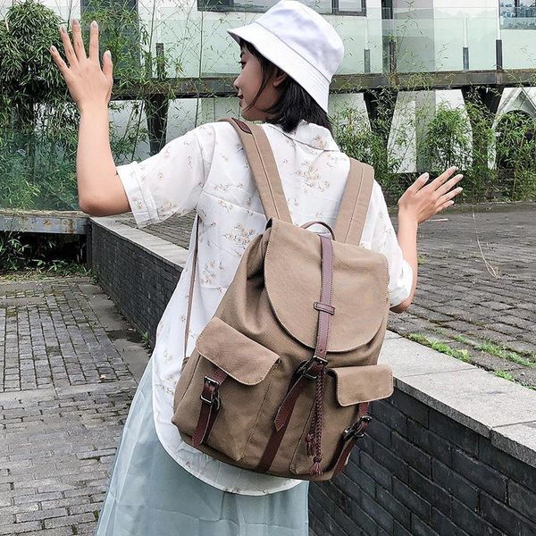 

backpack scione men large capacity retro backpacks fashion lapbag male outdoor multi-pocket canvas travel student schoolbags