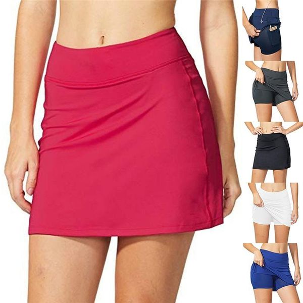 

skirts performance active skorts skirt womens plus size pencil running tennis golf workout sports natural clothes, Black